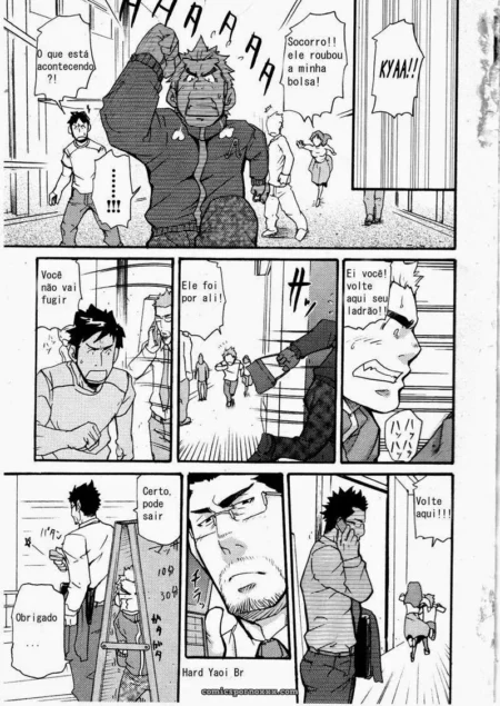 Ladrão musculoso fode homem na rua, segurando pau duro, roubando calcinha úmida com gemidos HAAAA em cena Yaoi explícita